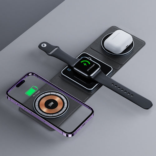 Vaslora 3-in-1 magnetic wireless charging station for iPhone, Apple Watch, and AirPods